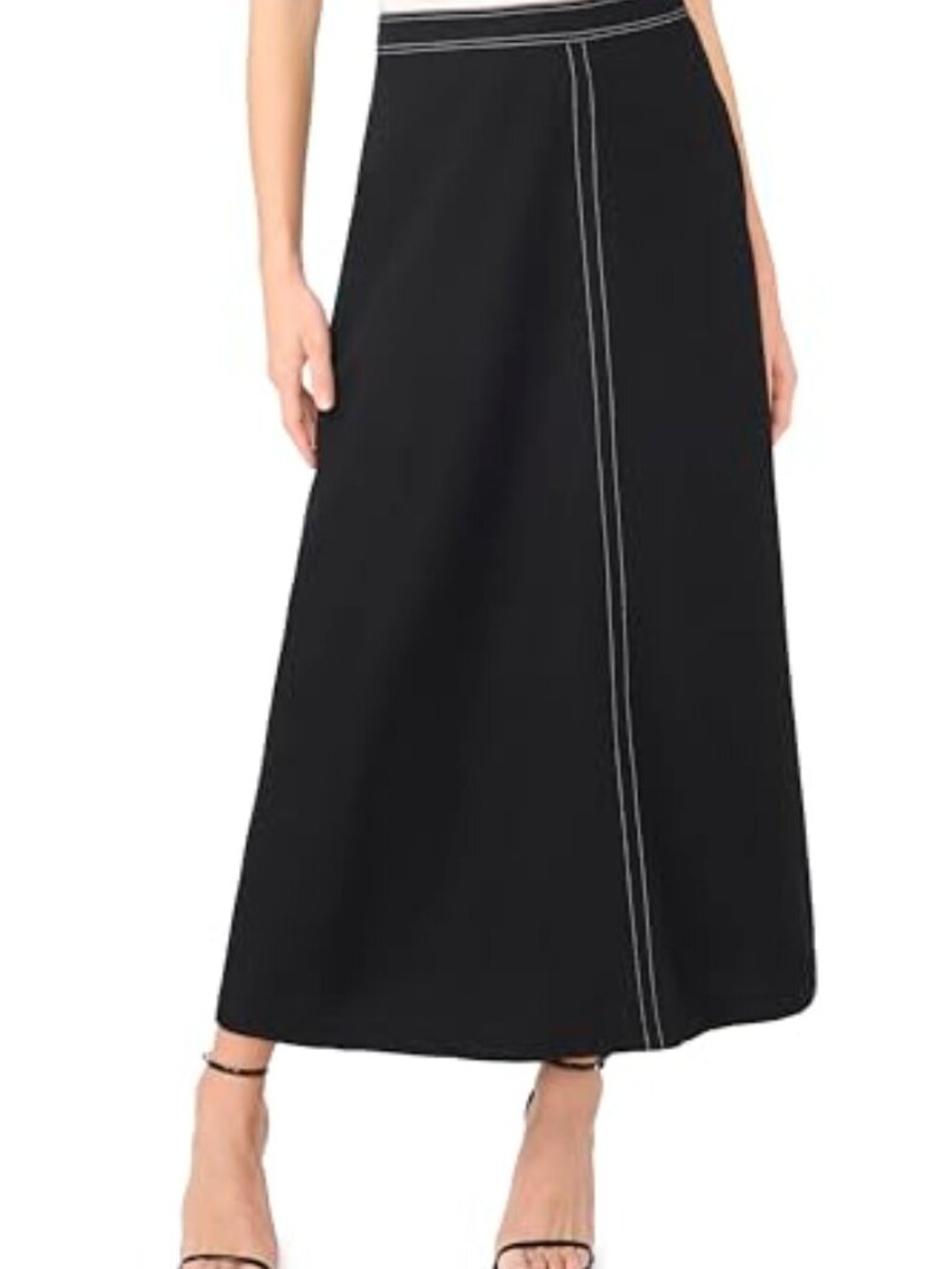 Vince Camuto Women's Medium Front Seam Maxi Skirt Rich Black 60% off Retail
